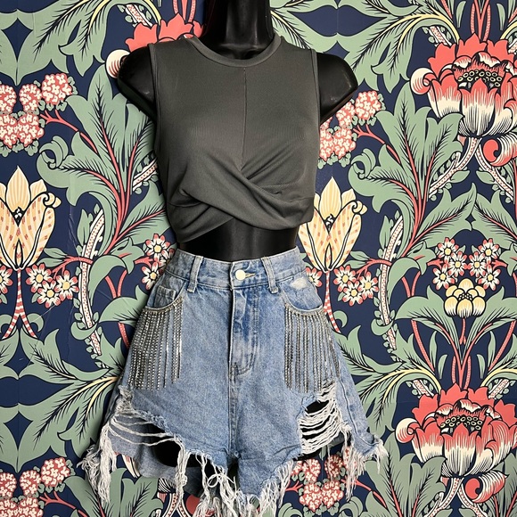 Distressed Denim Shorts - Picture 3 of 3